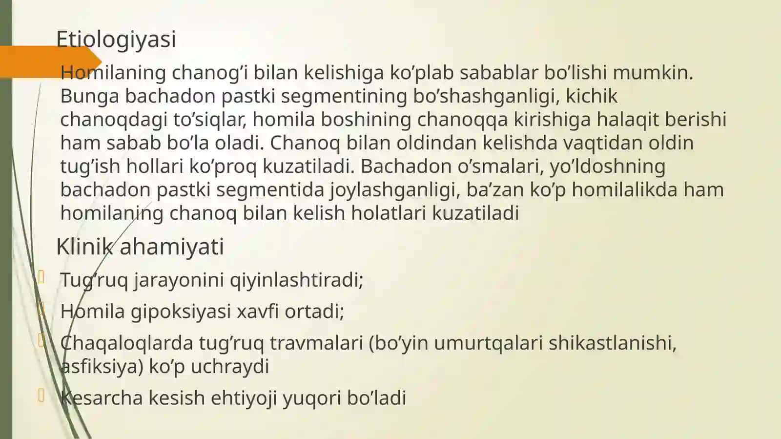 Homilani chanog’i bilan kelishi 4