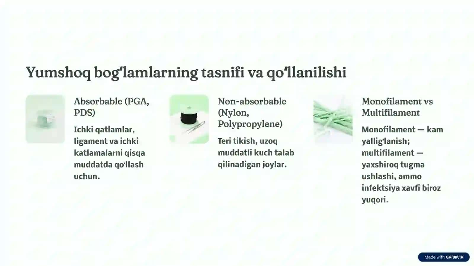 Desmurgiya va yumshoq bogʻlamlar Umumiy tushunchalar 4
