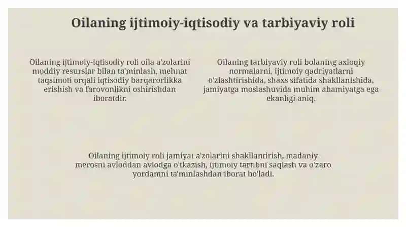 Oila: Ta'rif, Tuzilishi va Ijtimoiy-Iqtisodiy Roli 4
