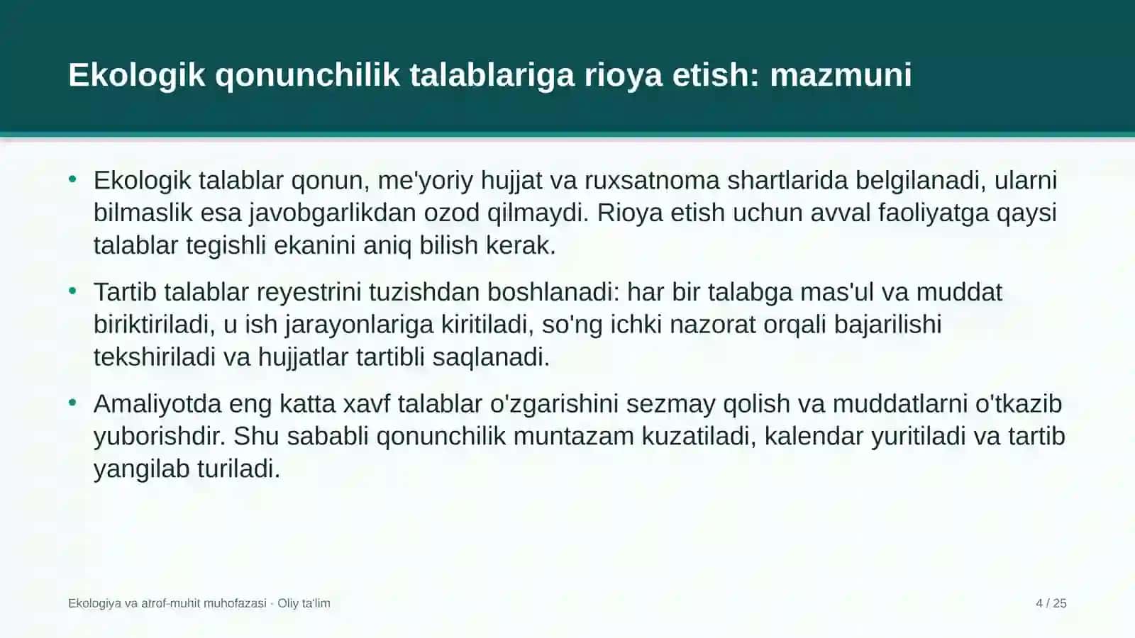 bog'dorchilikda ekologik qonunchilik talablariga rioya etish 5910 4