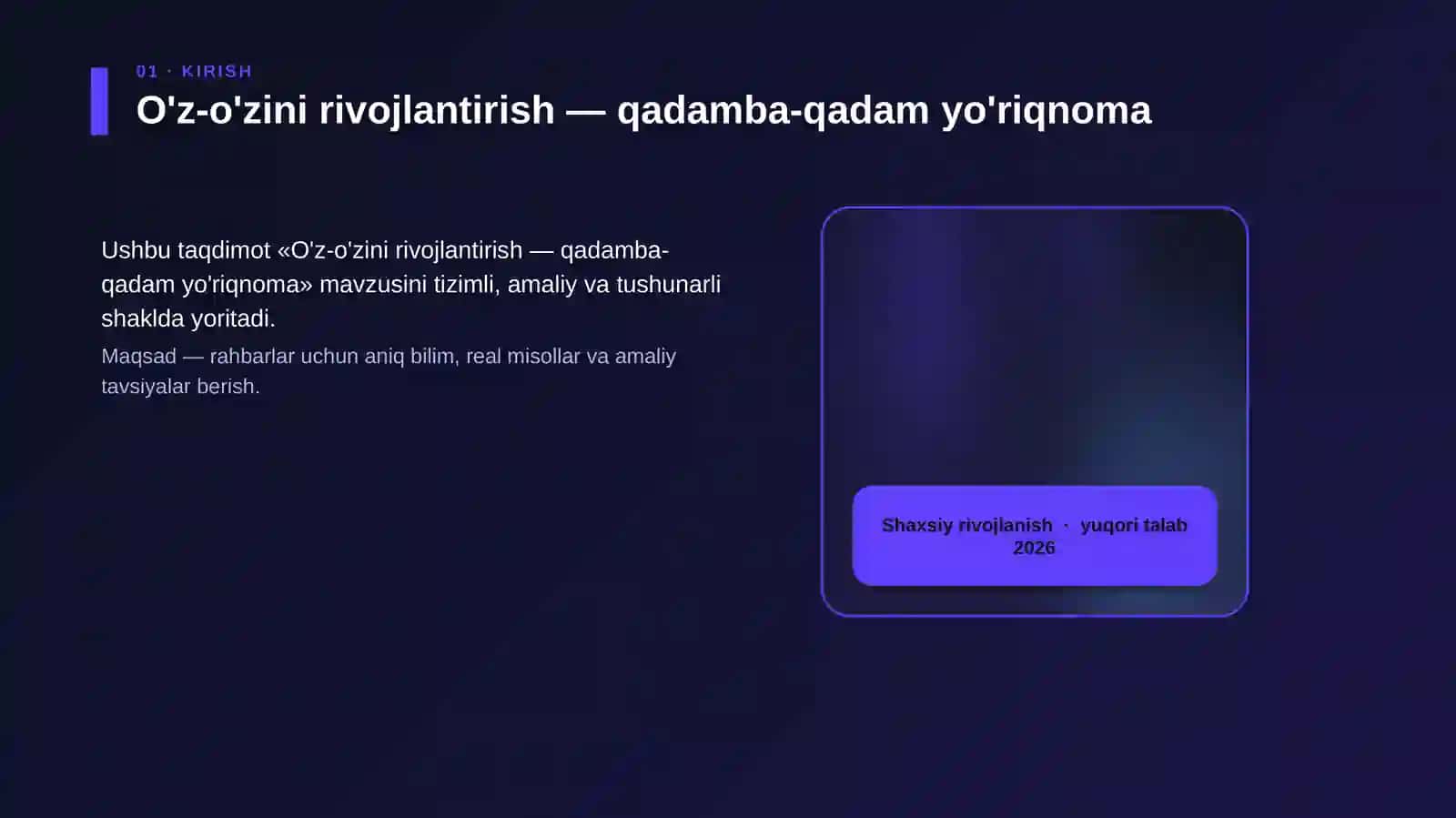 O'z-o'zini rivojlantirish — qadamba-qadam yo'riqnoma 4