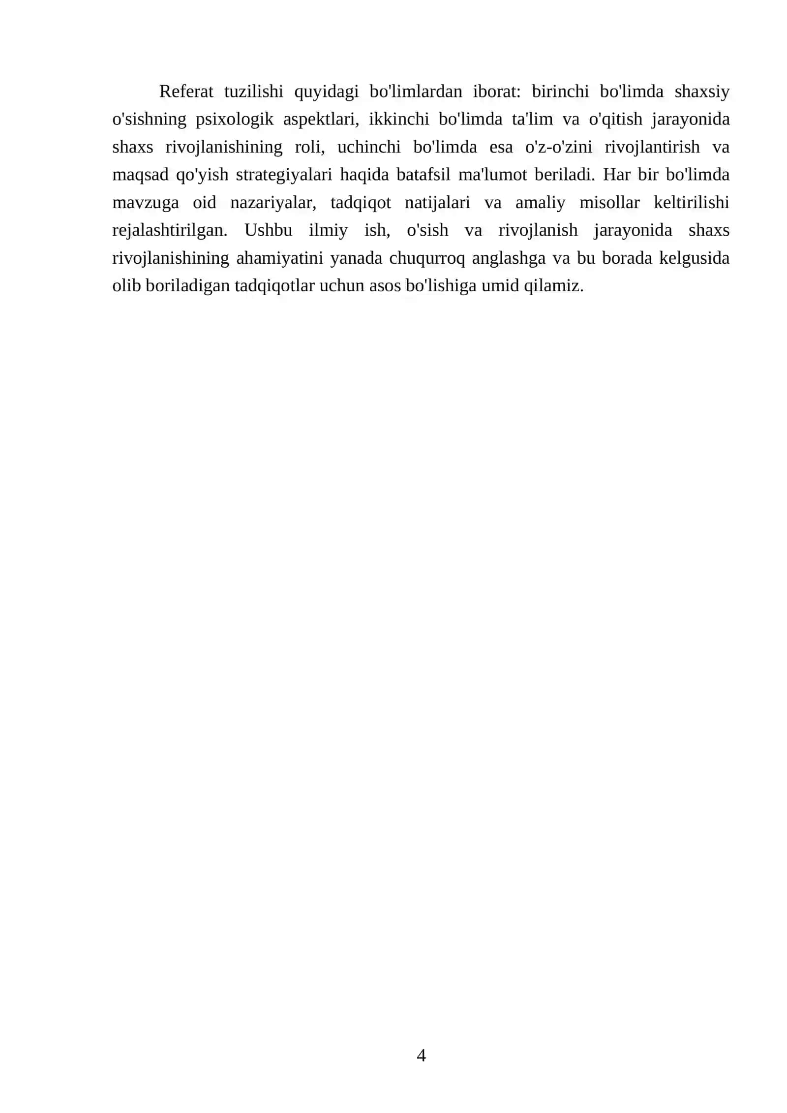 O'sish va rivojlanish. Shaxs rivojlanishi 4