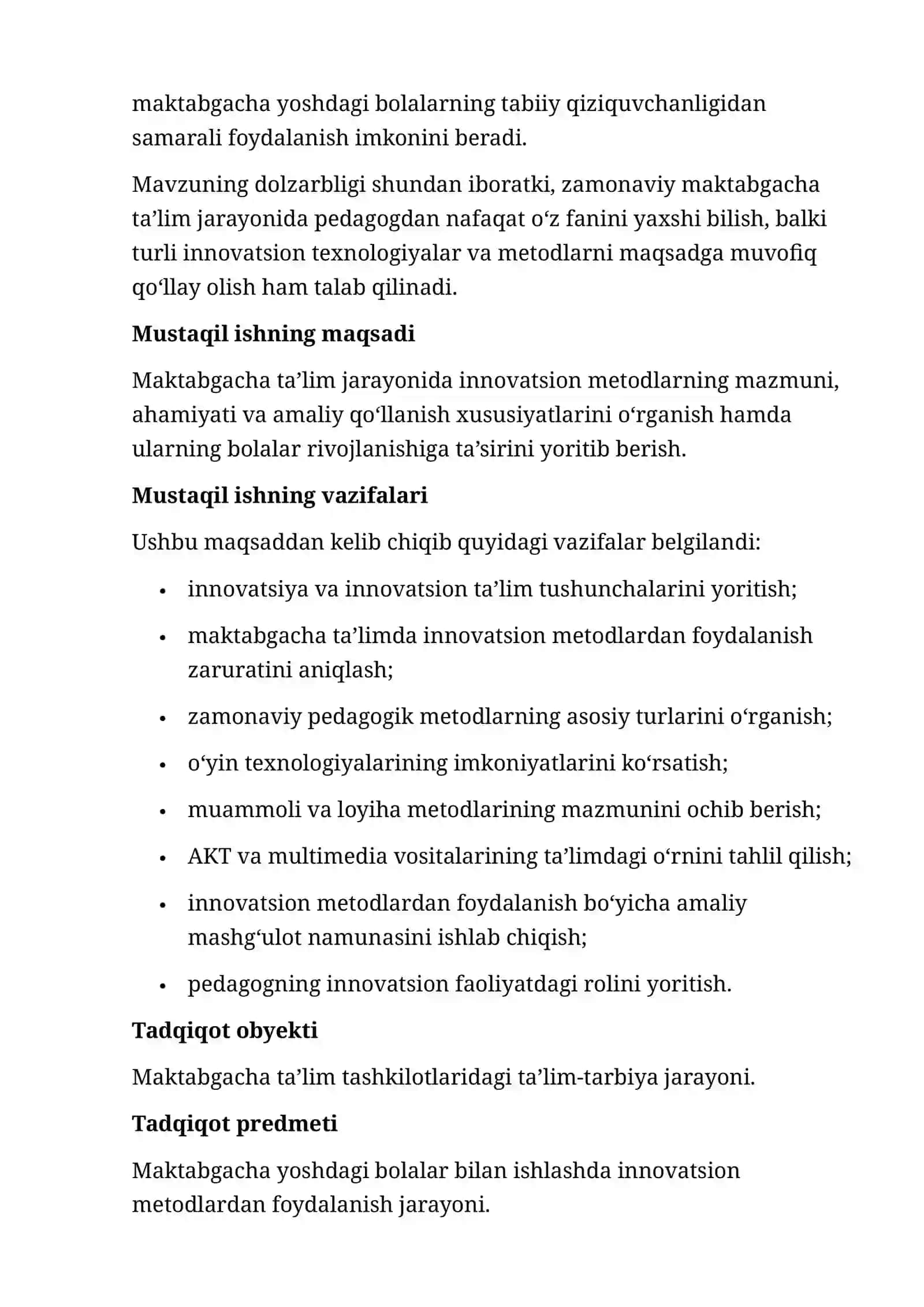 MAKTABGACHA TA’LIMDA INNOVATSION METODLAR 4