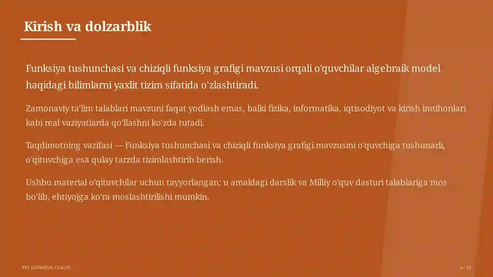 Funksiya tushunchasi va chiziqli funksiya grafigi (7-sinf) 4
