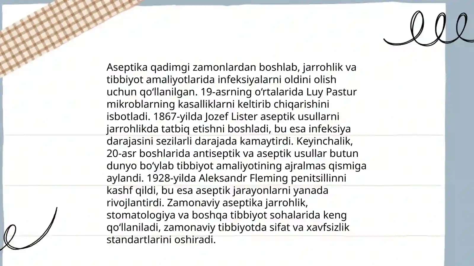 Aseptik va antiseptik tushunchasi 4