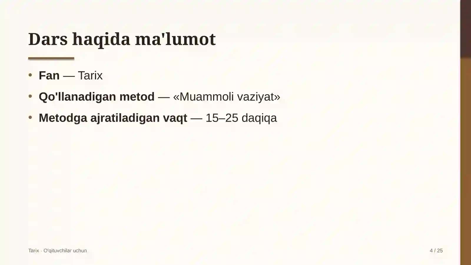 tarix darslarida muammoli vaziyat metodidan foydalanish 1786 4