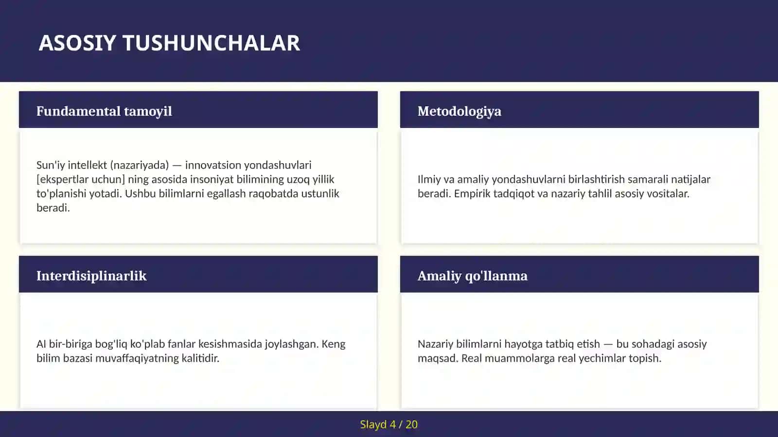Sun'iy intellekt (nazariyada) — innovatsion yondashuvlari [ekspertlar uchun] 4