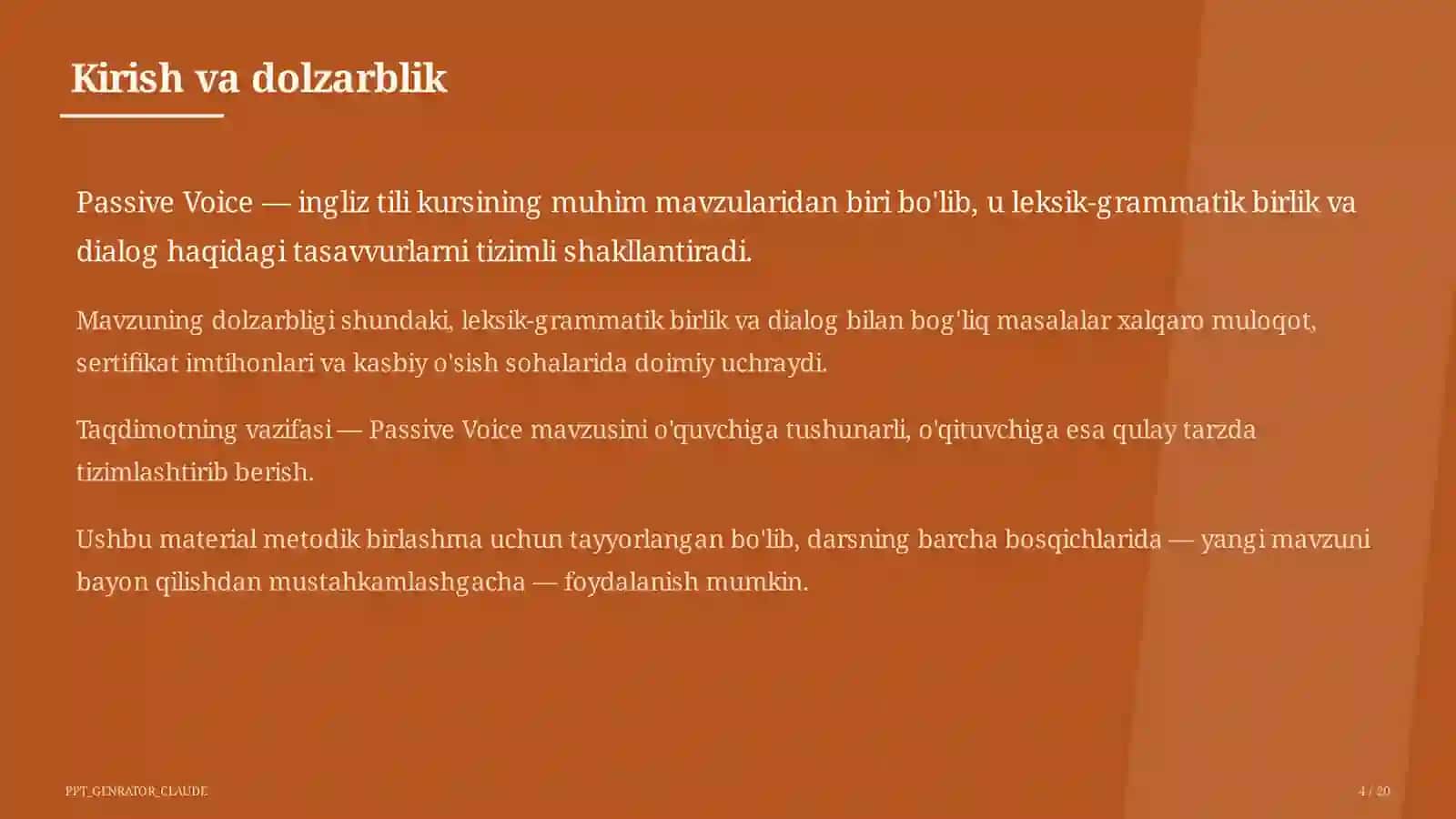 Passive Voice (9-sinf) 4