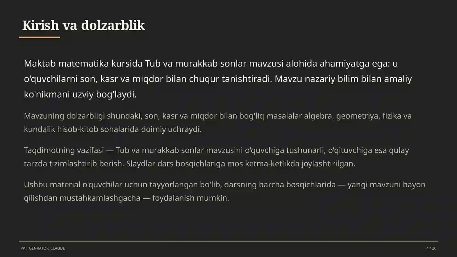 Tub va murakkab sonlar (5-sinf) 4