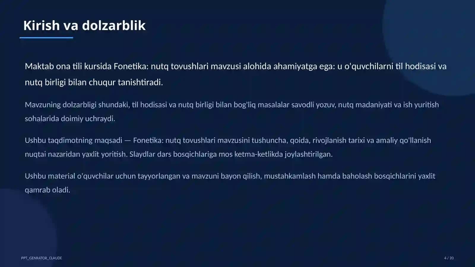 Fonetika: nutq tovushlari (5-sinf) 4