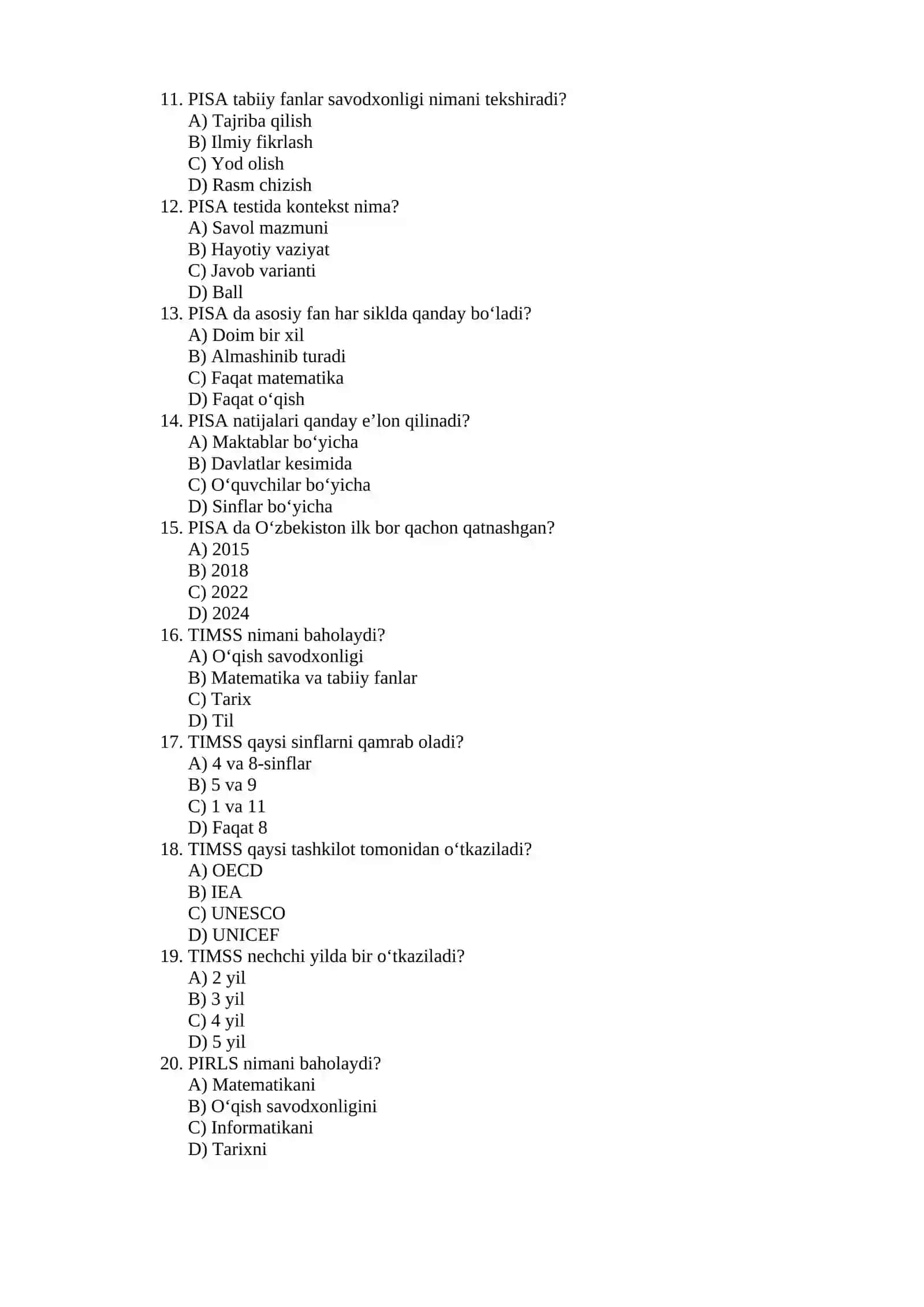 Xalqaro Baholash Dasturlari 4