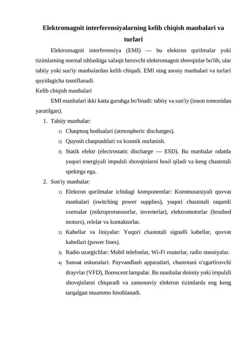 Elektromagnit interferensiyalarni aniqlash usullari 4