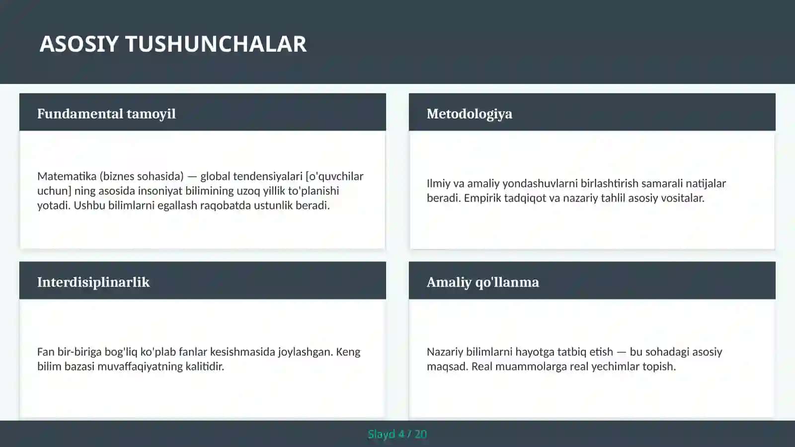 Matematika (biznes sohasida) — global tendensiyalari [O'QUVCHILAR UCHUN] 4