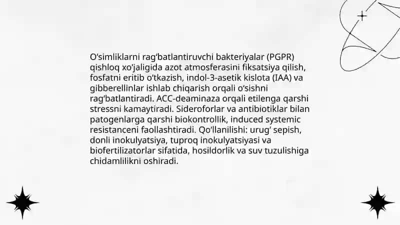 Mikroorganizmlarning qo'llanish imkoniyatlari va qishloq xoʻjaligi o'simliklarini himoya qilishda qo'llanlishi 4