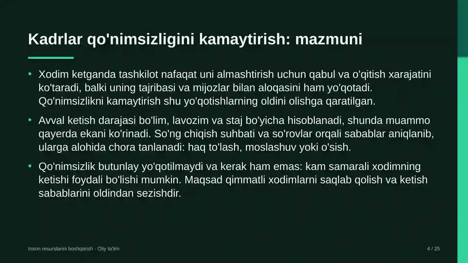 Konsert tashkilotlarida kadrlar qo'nimsizligini kamaytirish 4