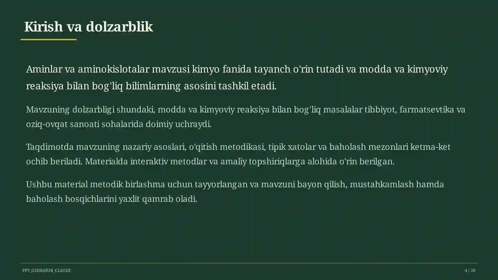 Aminlar va aminokislotalar (11-sinf) 4