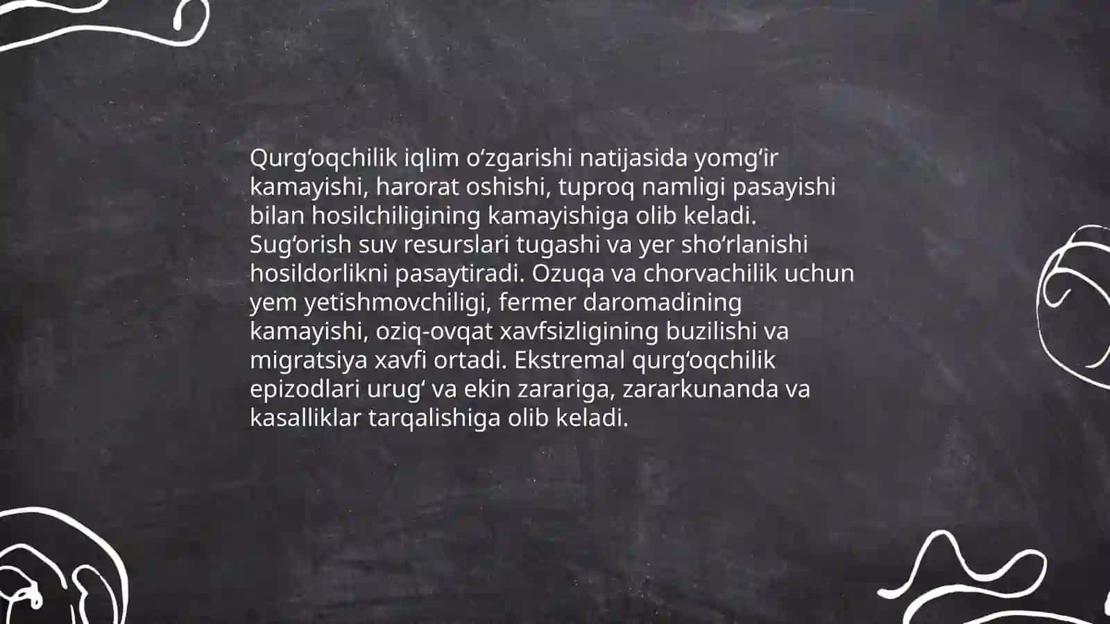 Iqlim oʻzgarishining insonlar, davlatlar, tabiat va boshqalarga salbiy taʼsirlari 4