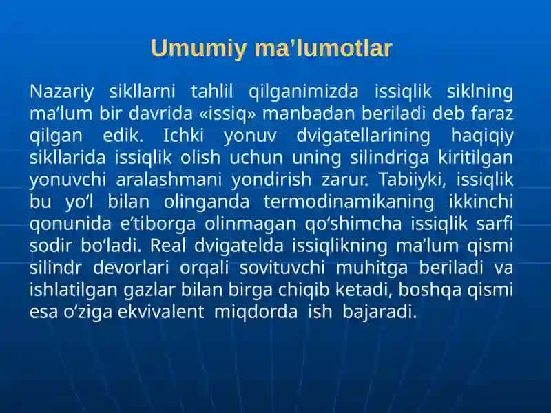 Dvigatellar va ularning ekspluatasion xususiyatlarini o'rganish 4
