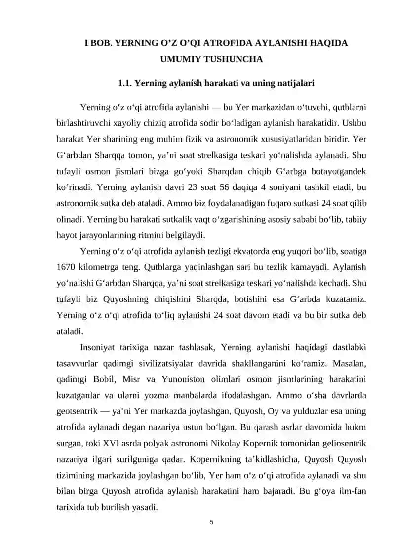 Yerning o‘z o‘qi atrofida aylanishi 4