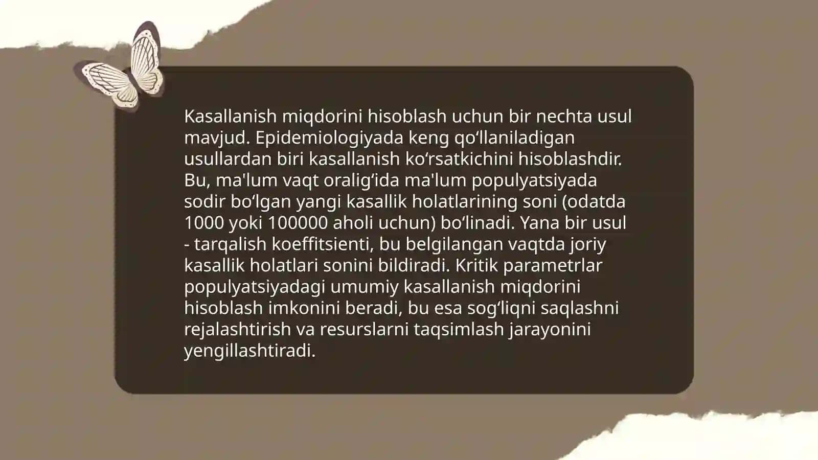 Aholi kasallanishlari ko'rsatkichlari va ularni hisoblash. Xalqaro kasalliklar tasnifi 4