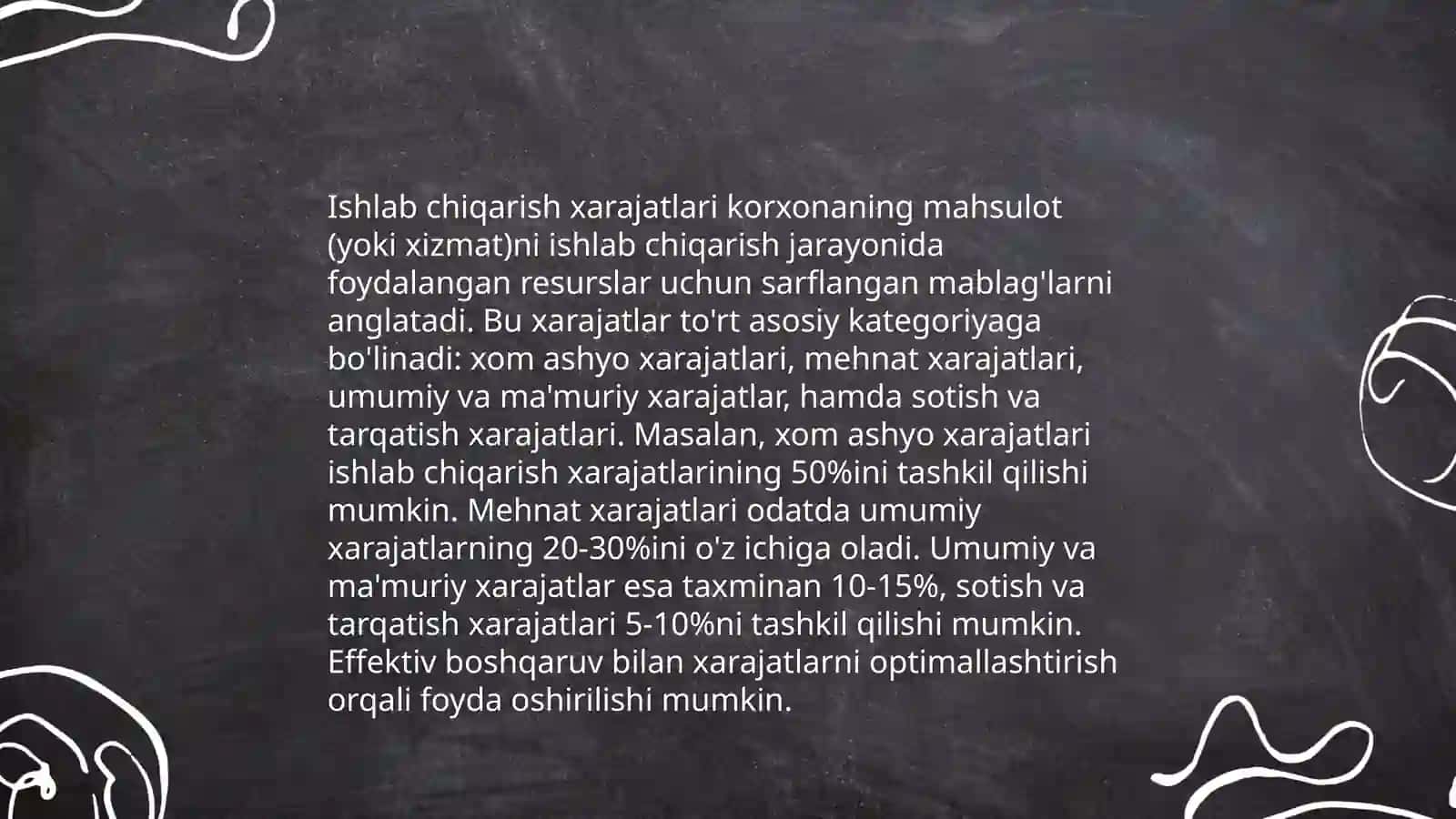 Xarajatlar turlari 4