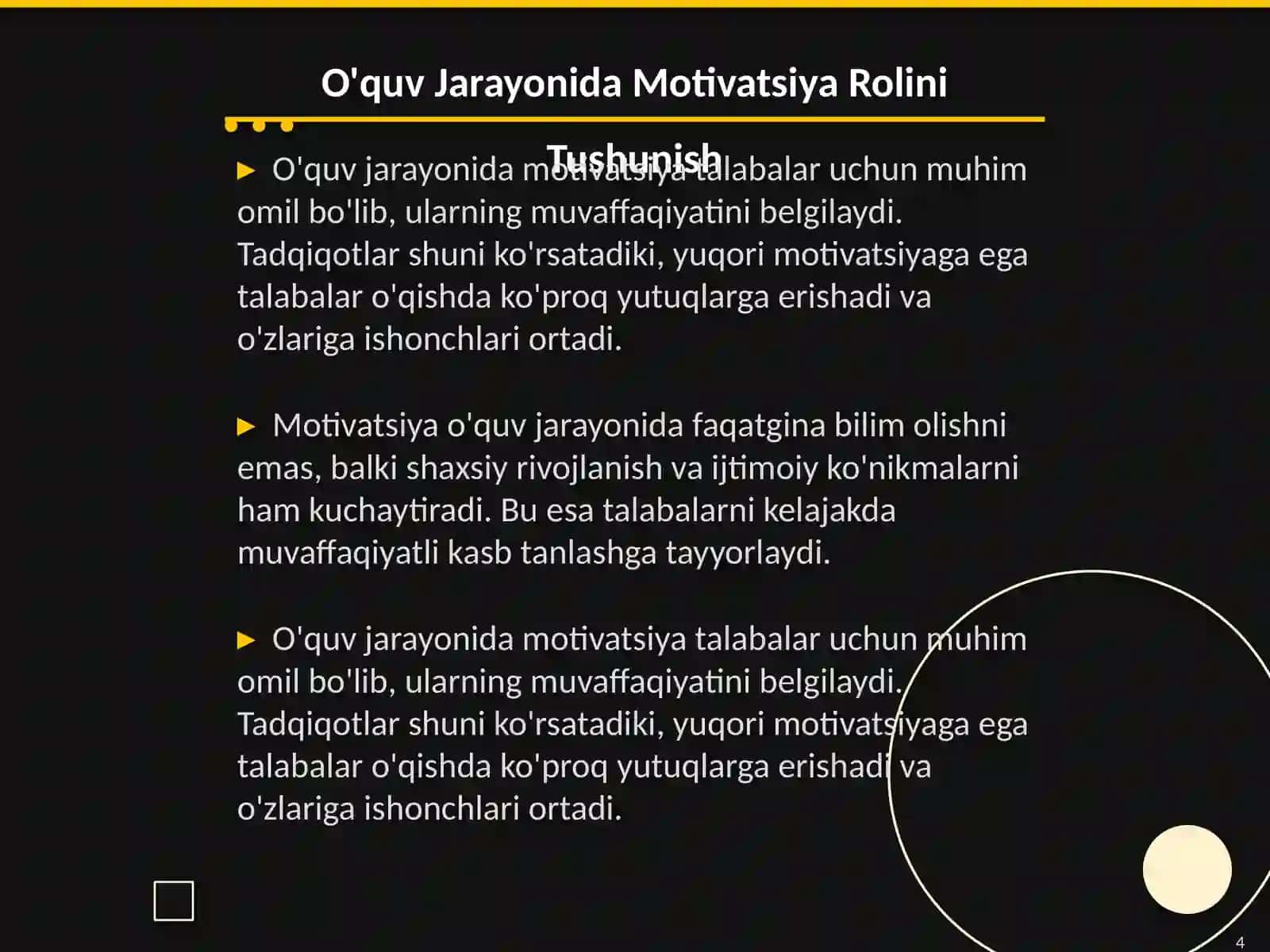 Motivatsiya tushunchasi va oshirish usullari 4