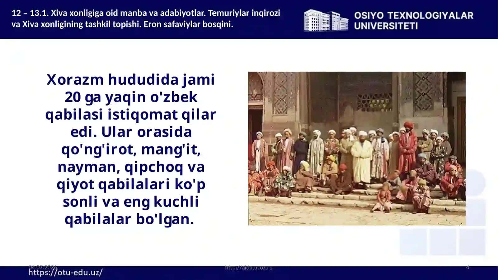 XIVA XONLIGINING TASHKIL TOPISHI VA SIYOSIYHAYOTI 4