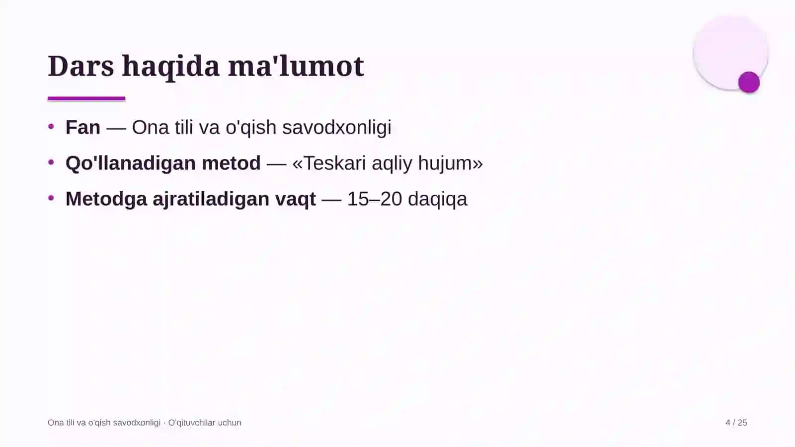 ona tili va o'qish savodxonligi darslarida teskari aqliy hujum metodidan foydalanish 4609 4