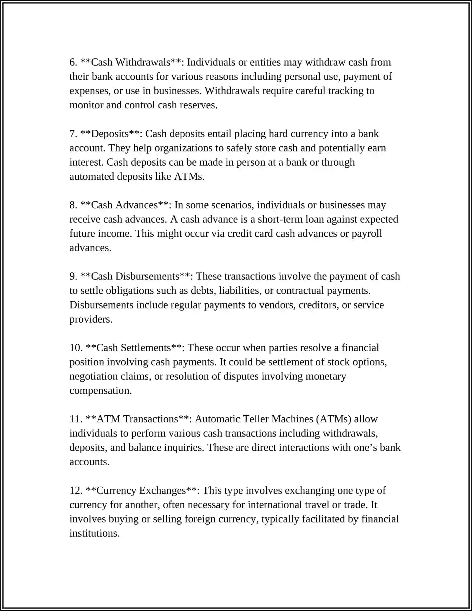 Theme: CASH TRANSACTIONS SUMMARY 4