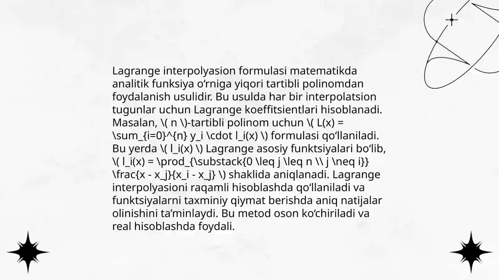 Lagranj, Nyuton interpolyasion 4