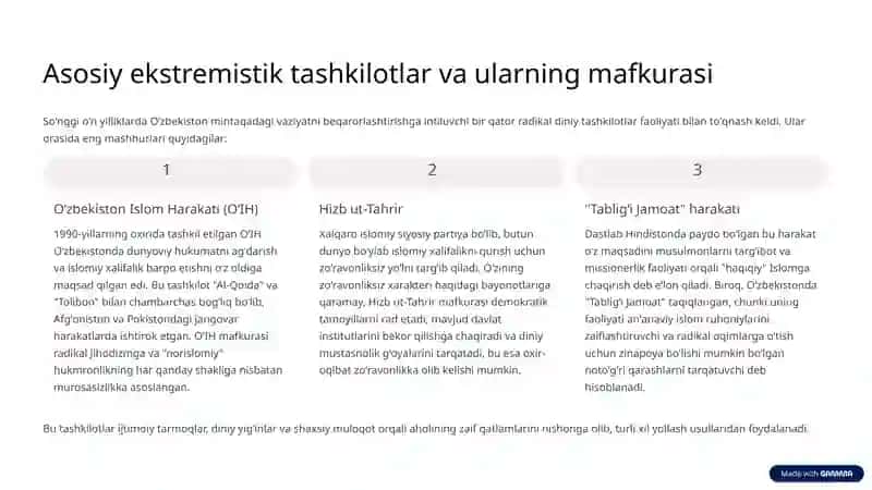 Diniy ekstremizm: Oʻzbekiston uchun tahdid 4