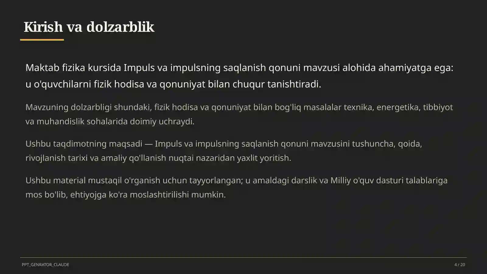 Impuls va impulsning saqlanish qonuni (9-sinf) 4