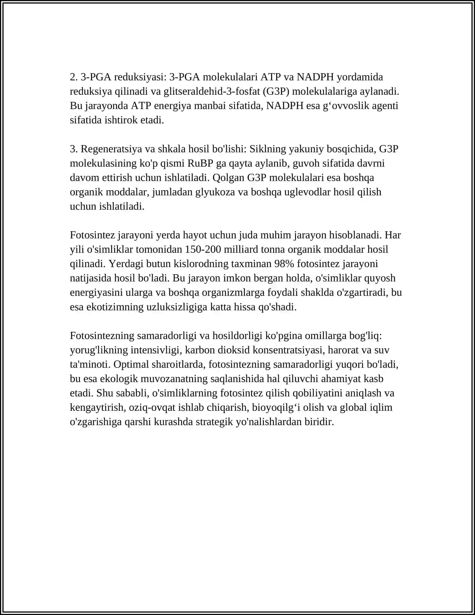 FOTOSINTEZ JARAYONI VA HOSILDORLIK 4