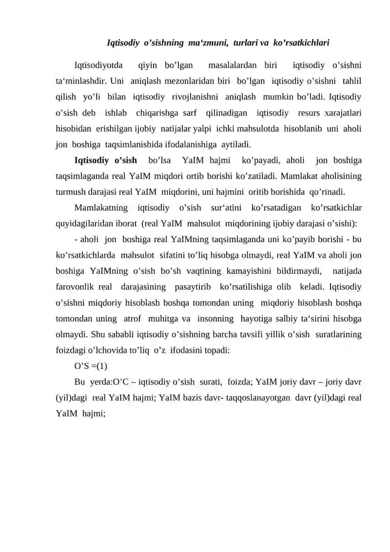 Iqtisodiy taraqqiyot iqtisodiy o'sish va milliy boylik 4