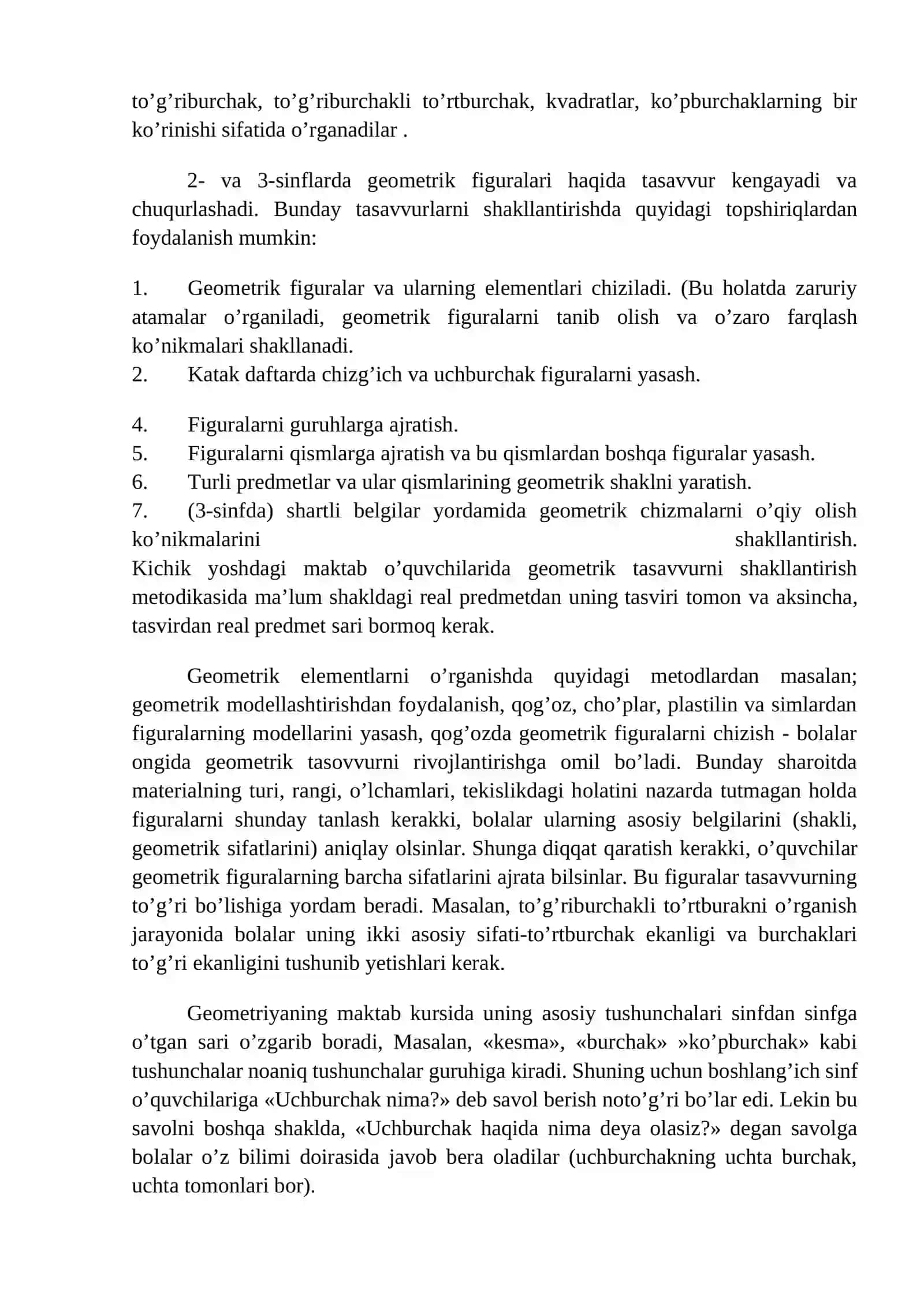 O’quvchilarni asosiy geometrik tushunchalar bilan tanishtirish 4