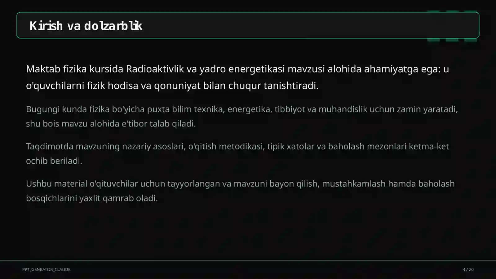 Radioaktivlik va yadro energetikasi (11-sinf) 4