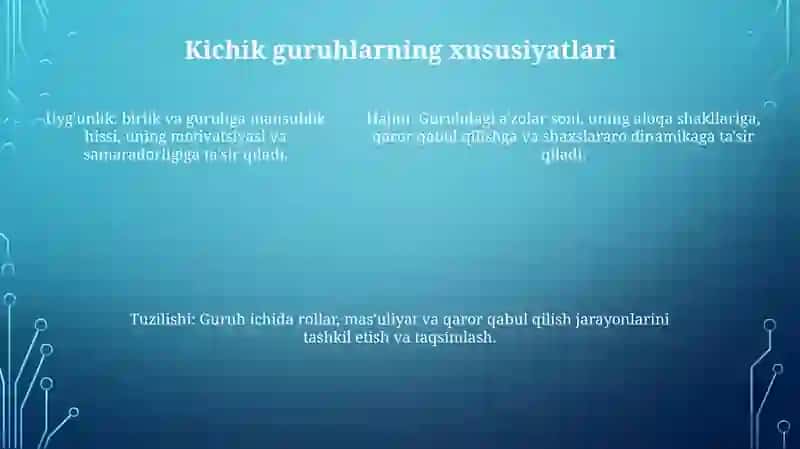 Kichik Guruhlar Psixologiyasi 4