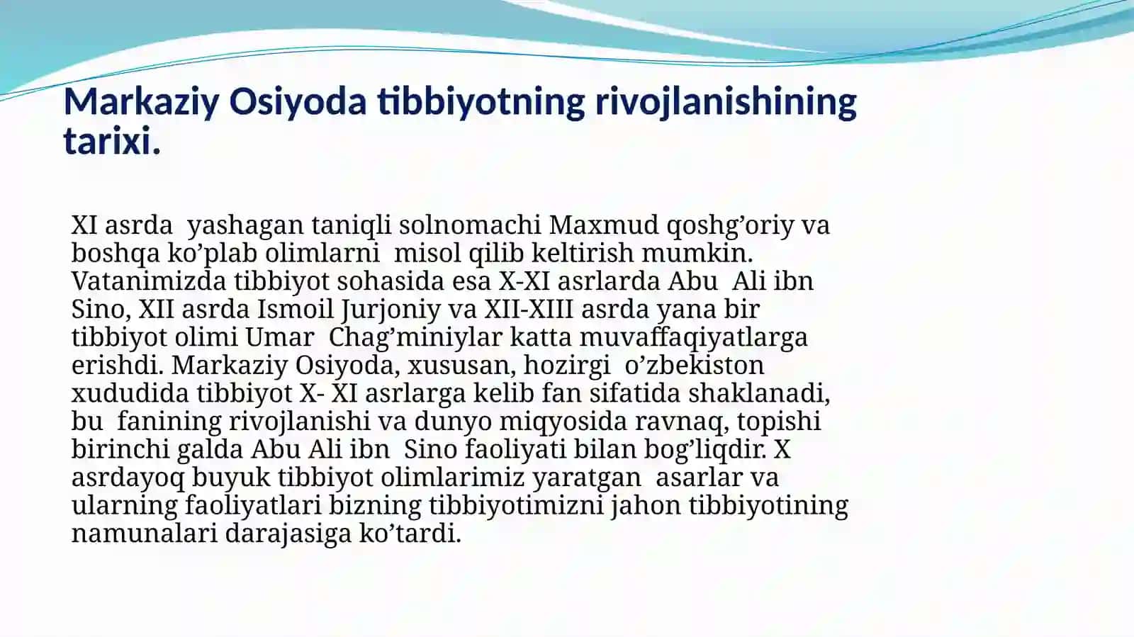 Qadimgi O'rta Osiyo Tibbiyoti TARIXI 4