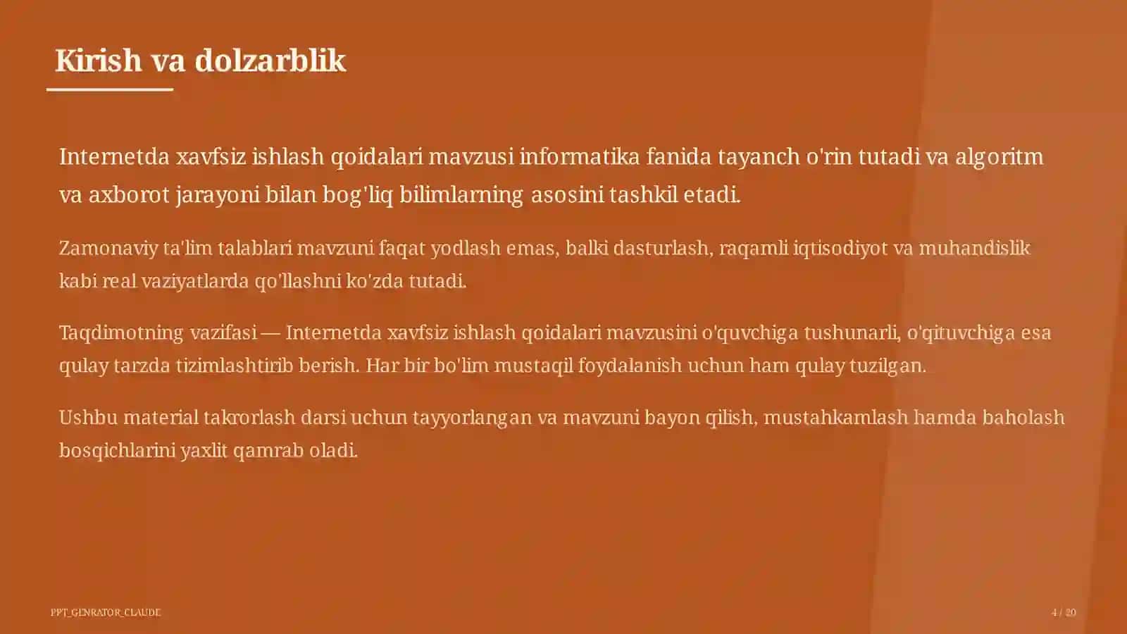 Internetda xavfsiz ishlash qoidalari (5-sinf) 4