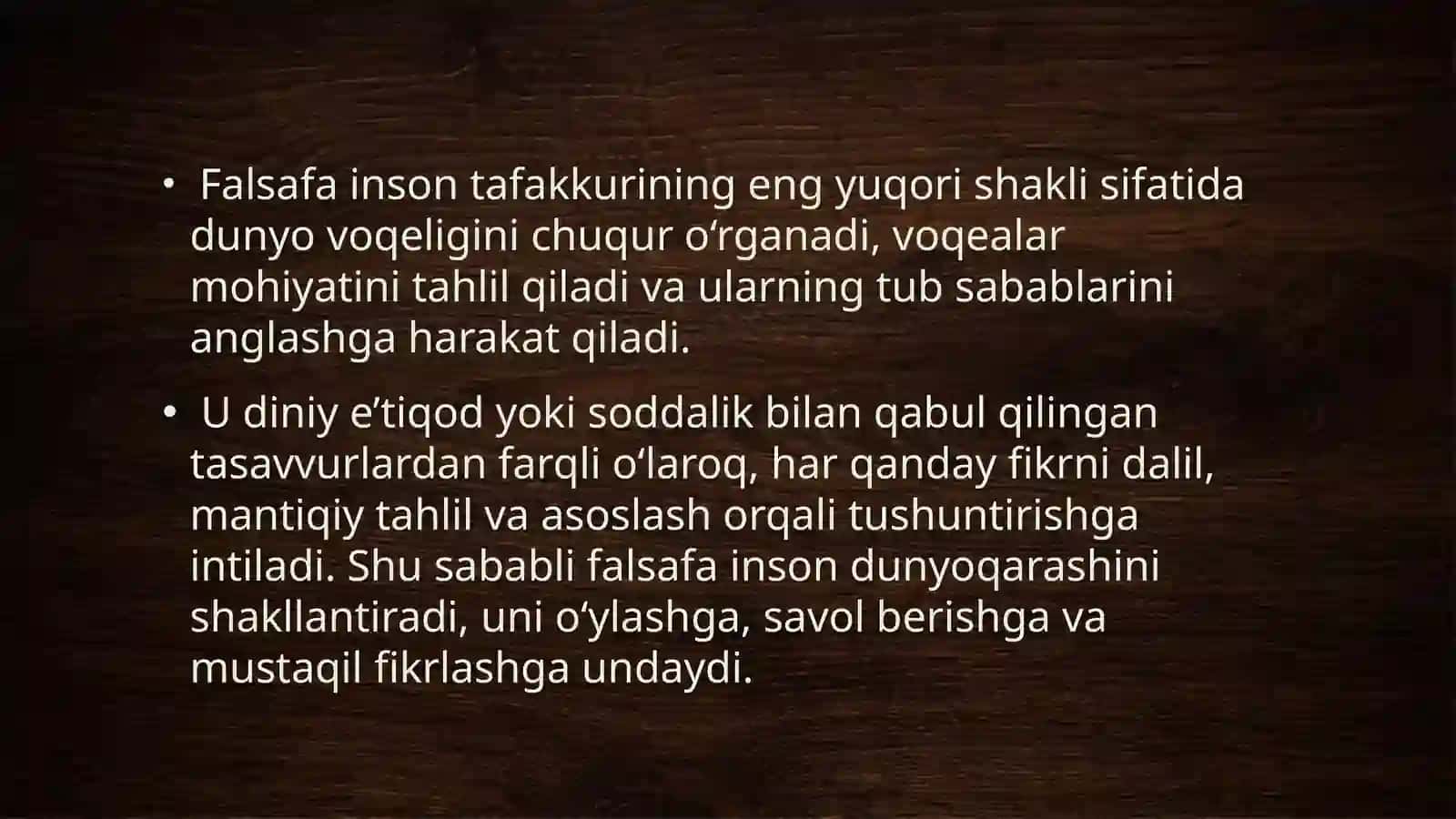 Falsafa va uning kelib chiqishi haqida tushuncha 4