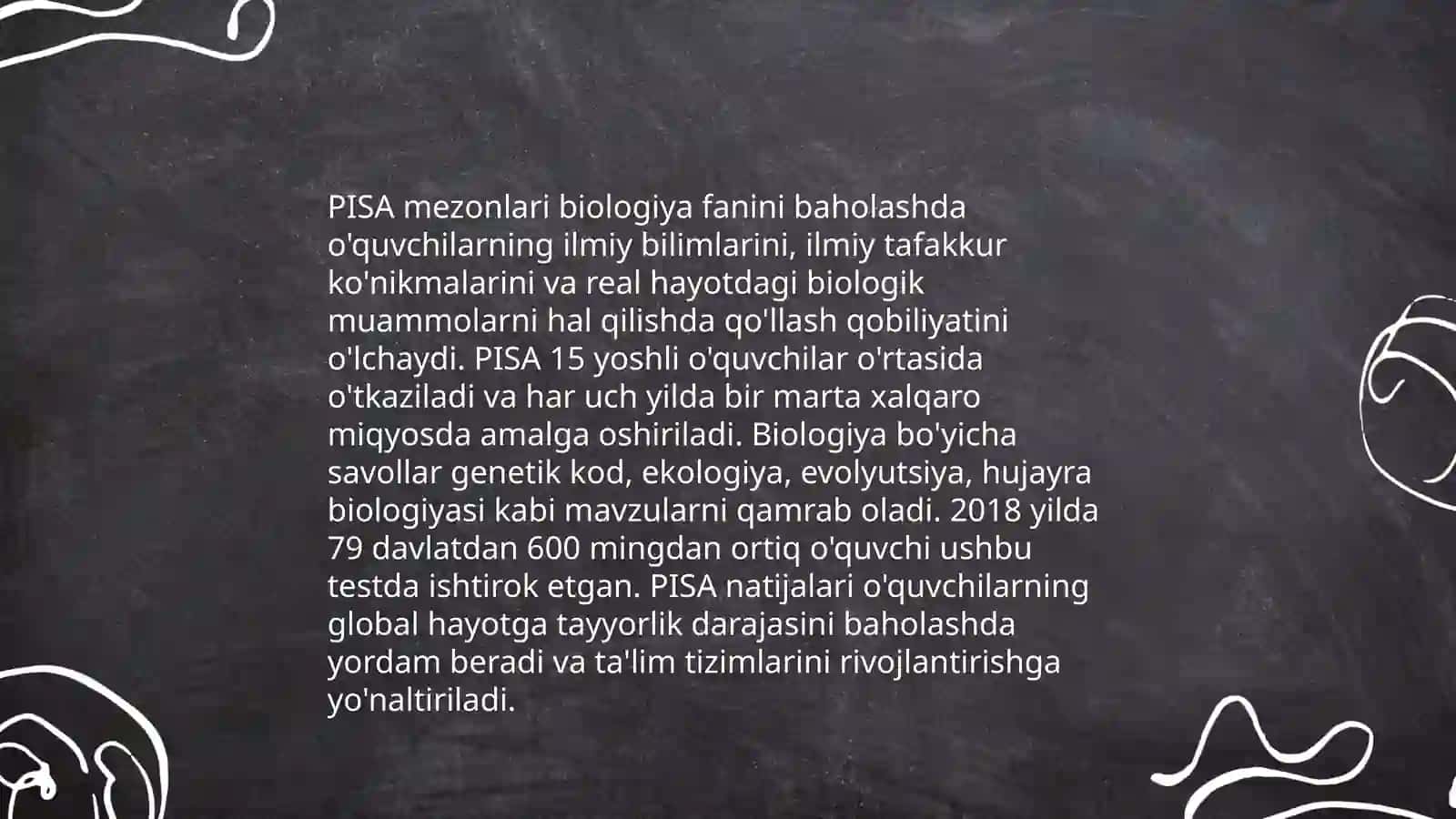 Biologiyani o‘qitishda PISA topshiriqlarining mezonlari bilantanishish 4