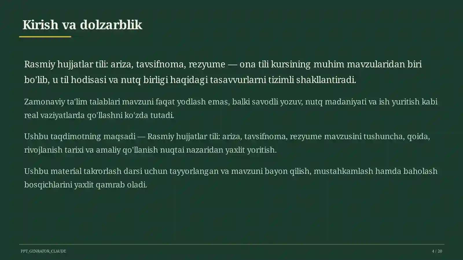 Ona tili (5–11) — takrorlash darsi uchun 4