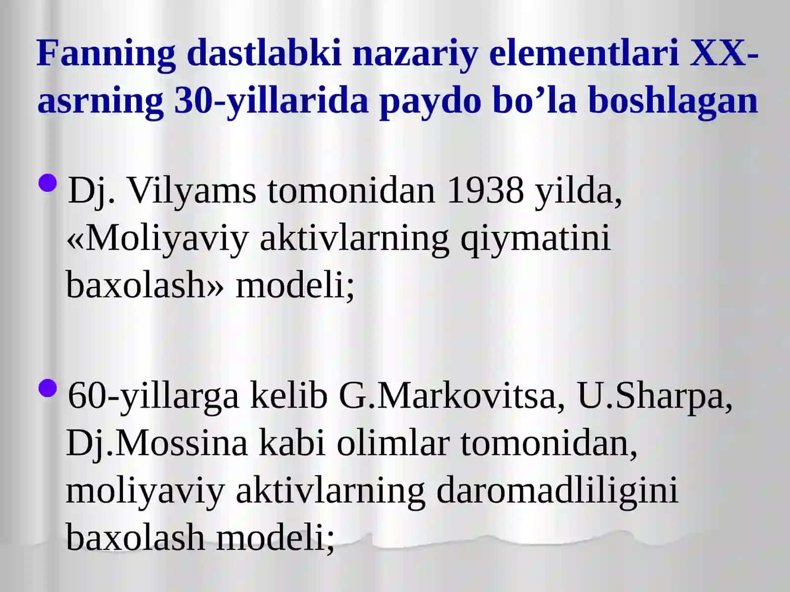 “Moliyaviy menejment” fanining predmeti, ob’ekti, maqsadi va vazifalari 4