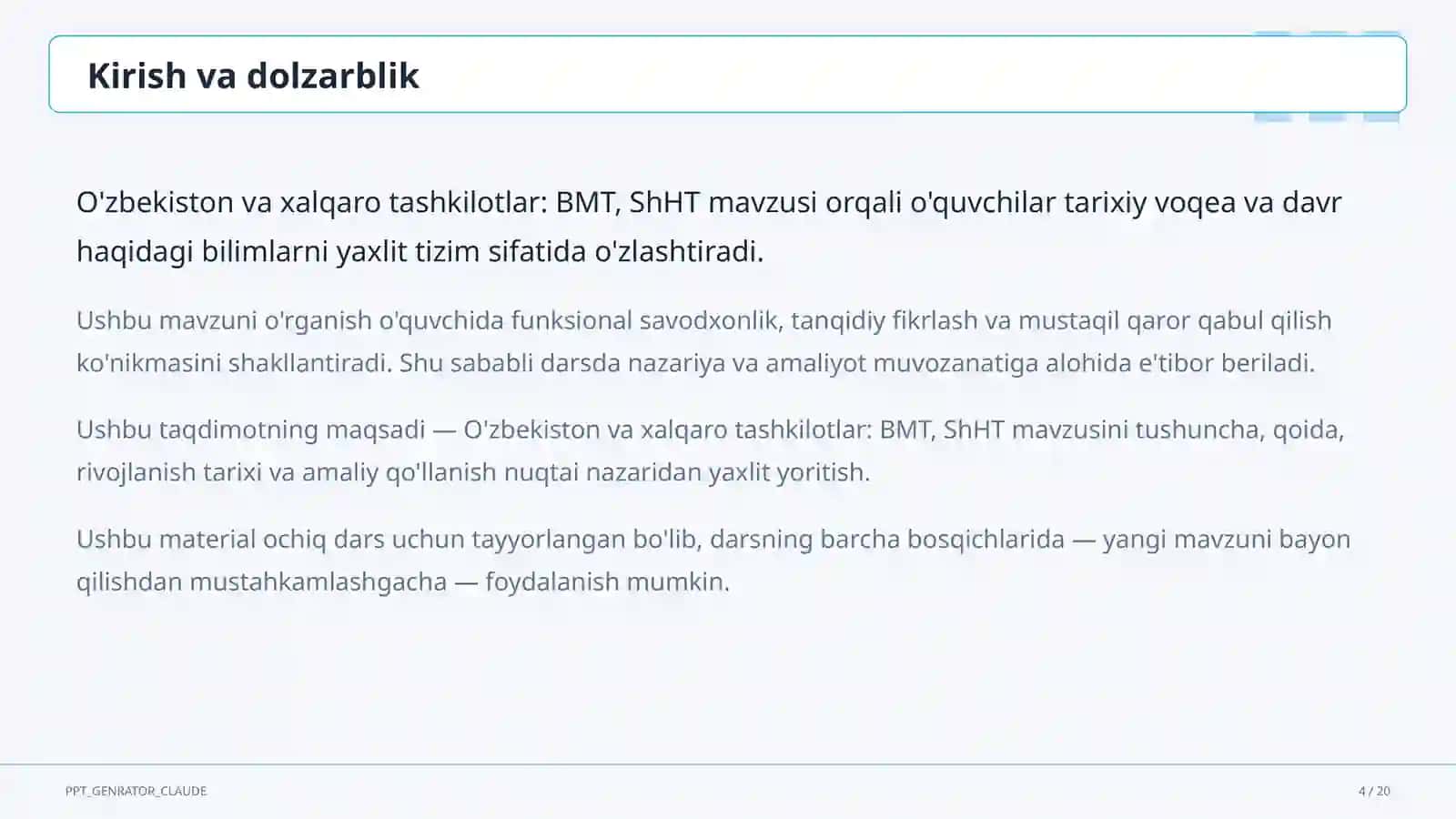 O'zbekiston va jahon tarixi (5– 11) 4