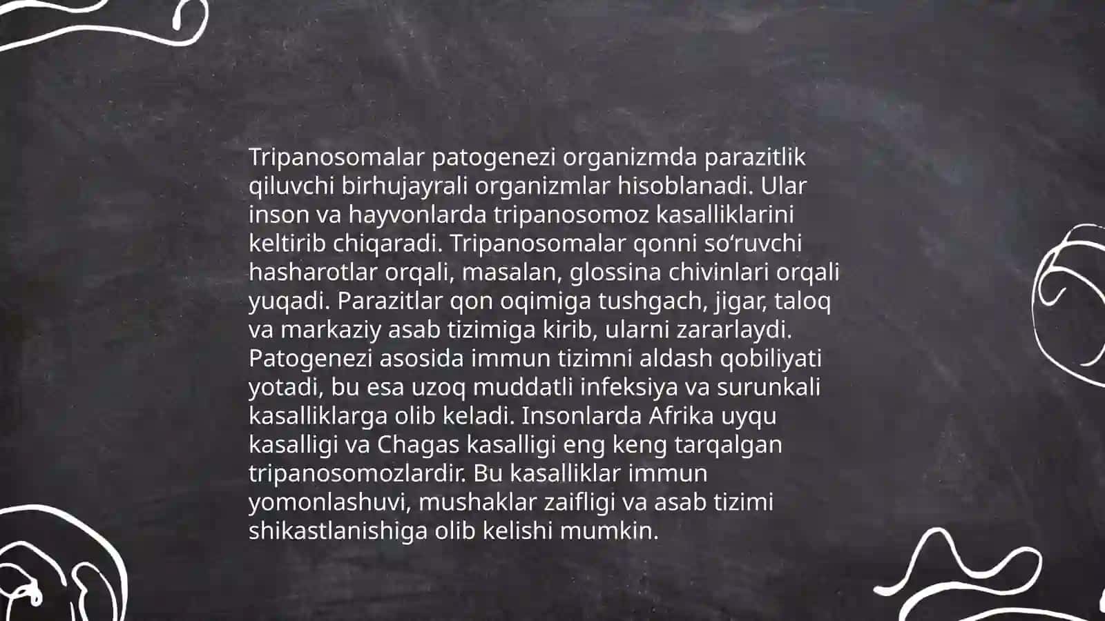 Tibbiy protozoologiya.Xivchinlilar - odam parazitlari: tripanosomalar, leyshmaniyalar, trixomonadalar, lyambliyalar 4