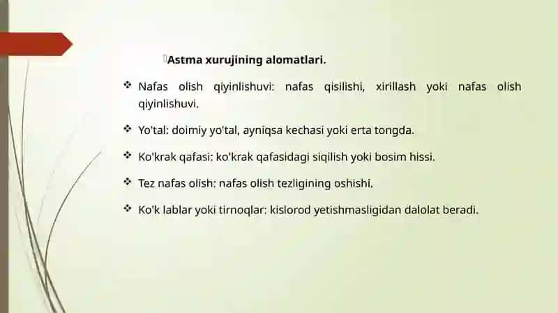 Bronxial astma xurujida birinchi yordam 4