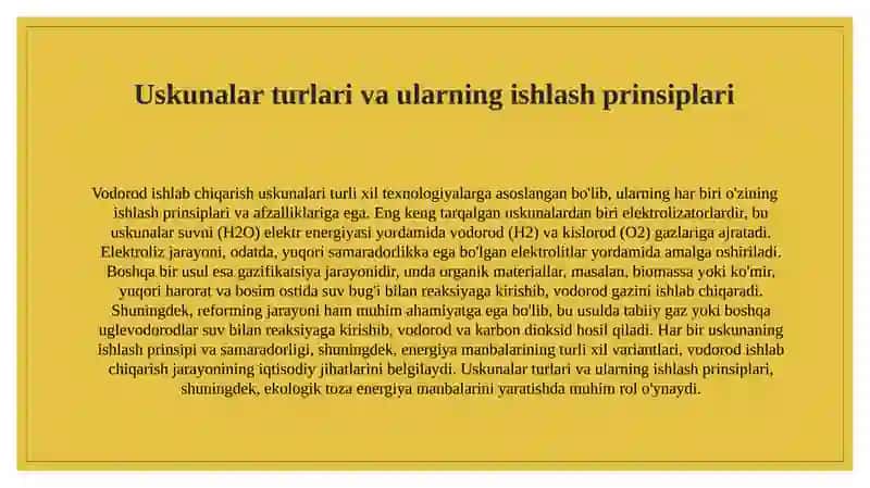 Vodorod ishlab chiqarish uskunalari 4