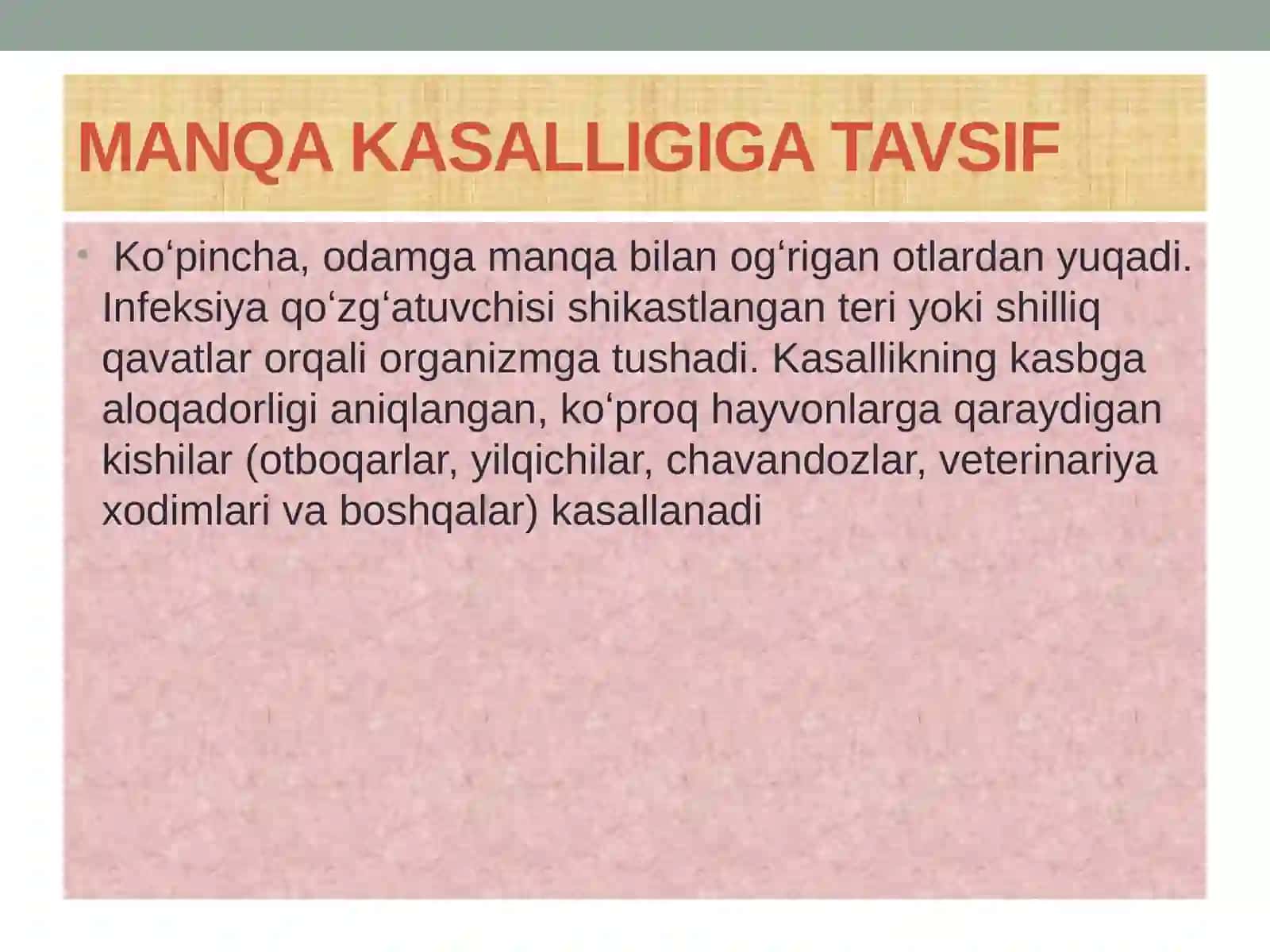 Manqa kasalligi qo’zg’atuvchisini laboratoriya diagnostikasi 4