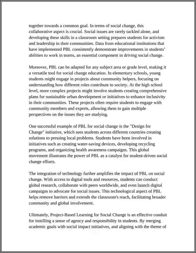 Project-Based Learning for Social Change 4