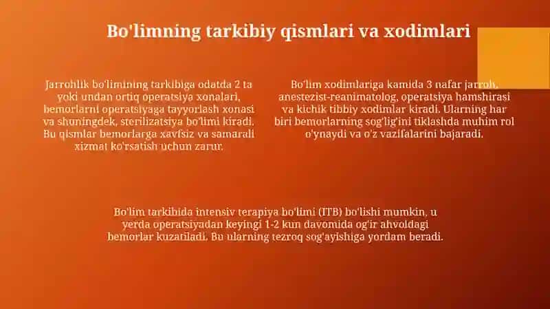 Xirurgiya bolimi tuzulmasi va uni ishini tashkil qilish 4